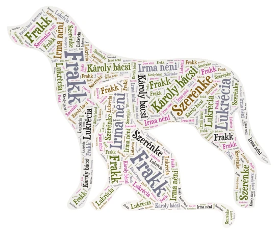 Frakk szereplők word cloud art
