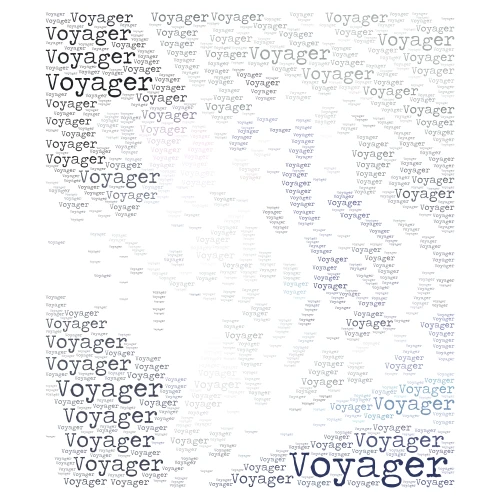 VOYAGER❤ word cloud art