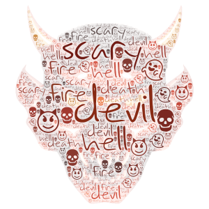 the devil has emerged from his lair  word cloud art