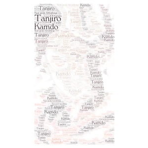 Tanjiro Kamdo word cloud art