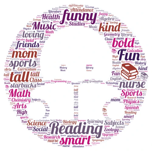 School Reading word cloud art