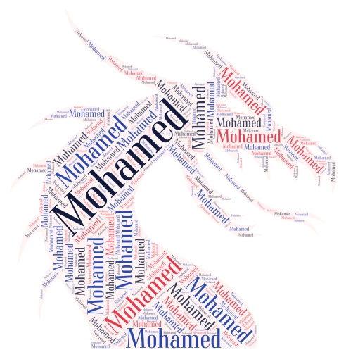 mohamed word cloud art