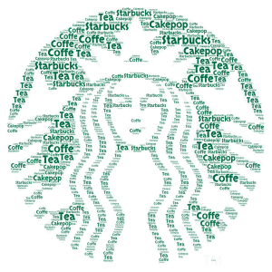 Starbucks word cloud art
