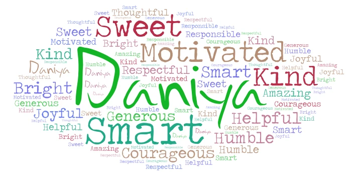 Daniya word cloud art