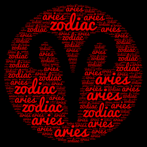 my zodiac - aries word cloud art