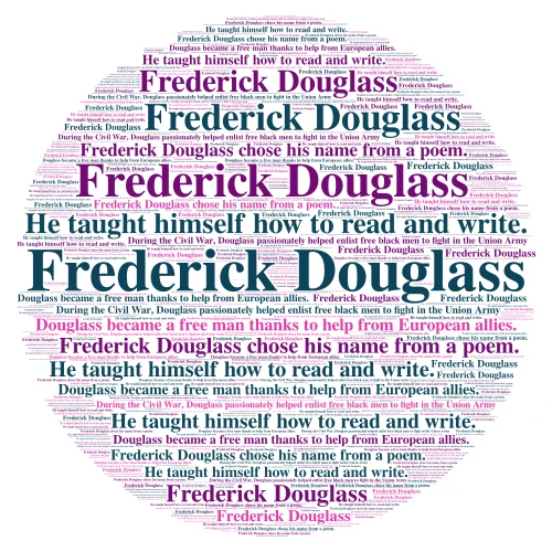 Frederick Douglass word cloud art