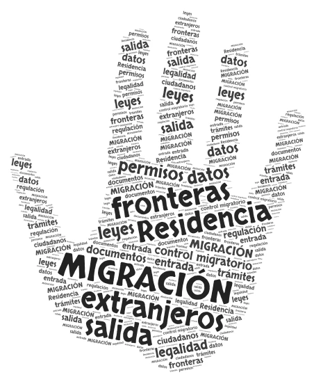 Migración  word cloud art