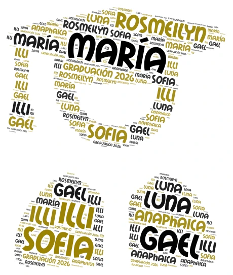 Graduación de Kinder word cloud art