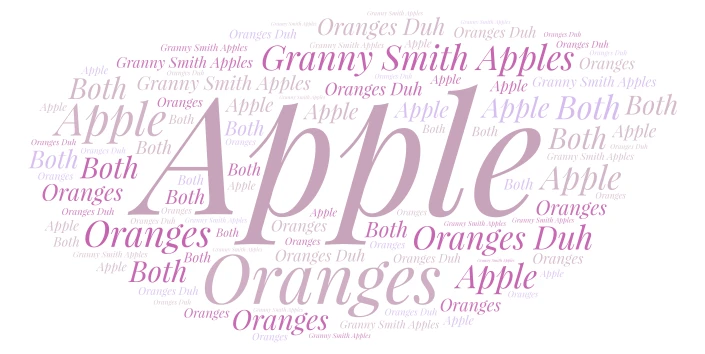 Apples or oranges? word cloud art