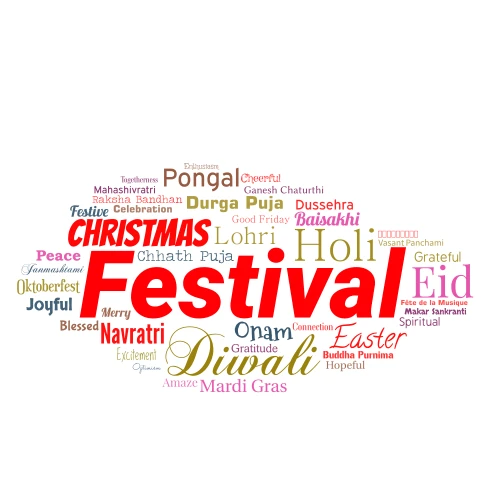 Festival word cloud art