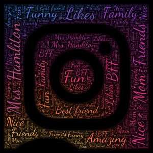 If you love insta click the love button word cloud art