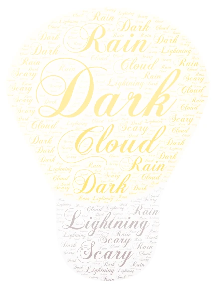 Lightning word cloud art