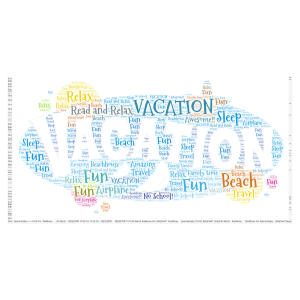 Vacation! word cloud art