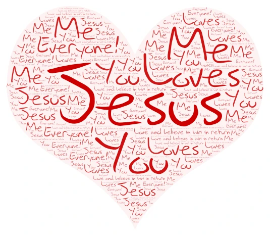 ❤ Jesus Loves Everyone! ❤ word cloud art