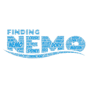 Finding Nemo word cloud art