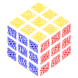 Rubik cube word cloud art
