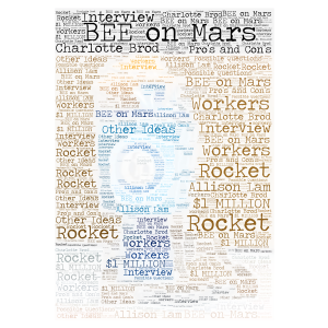 BEE on Mars Rocket Art word cloud art