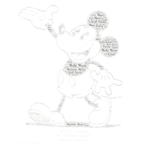 "Mortimer Mouse" word cloud art