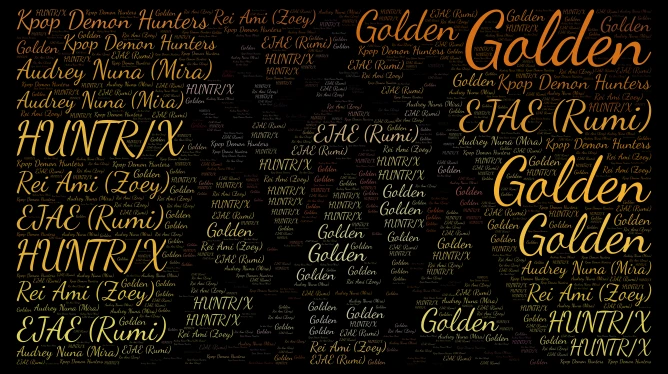 Kpop Demon Hunters: Song Golden word cloud art