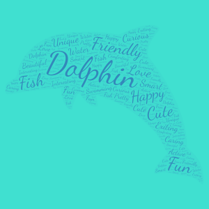 Dolphin word cloud art