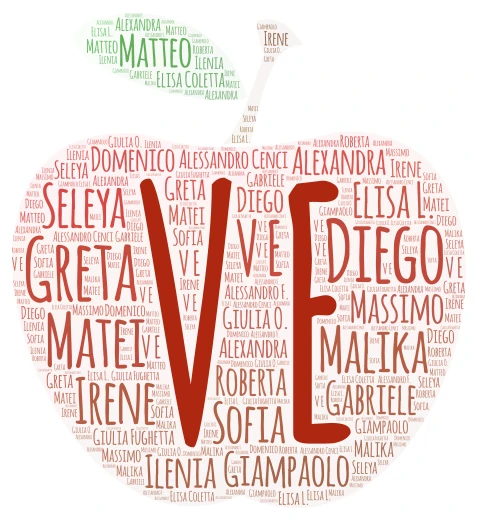 La mela word cloud art