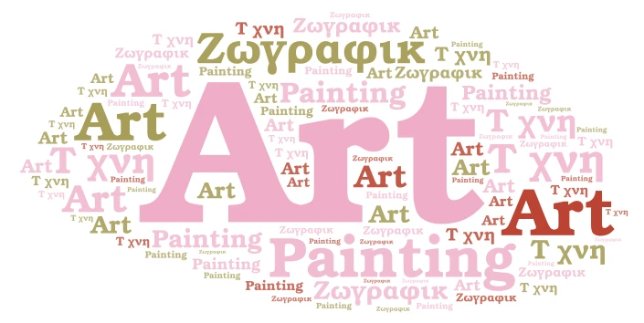 words for painting and art in different languages word cloud art
