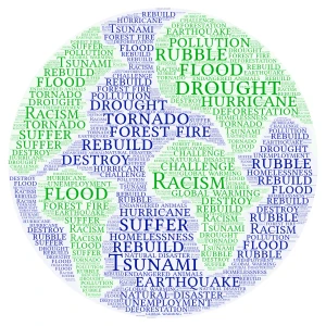 natural disaster word cloud art