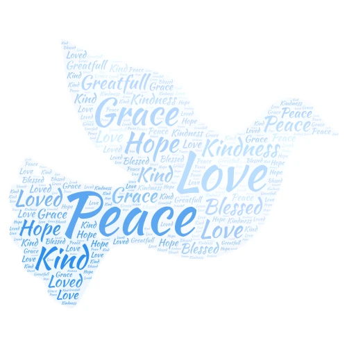 Peace word cloud art