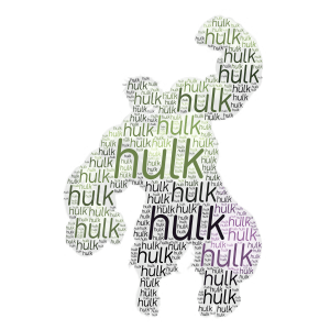Hulk SMASH! word cloud art