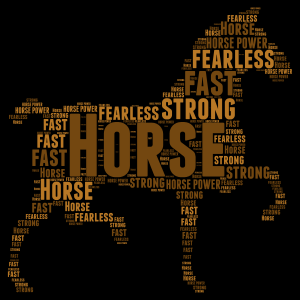 Fearless horse word cloud art