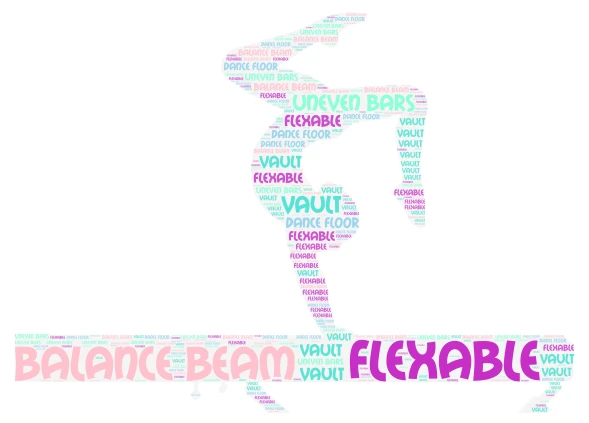 Gymnastic word cloud art