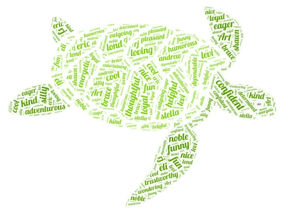 the turtle of the year word cloud art