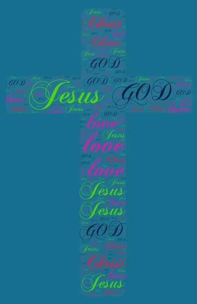 Love jesus word cloud art