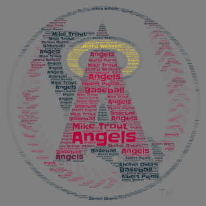 Angels Baseball word cloud art