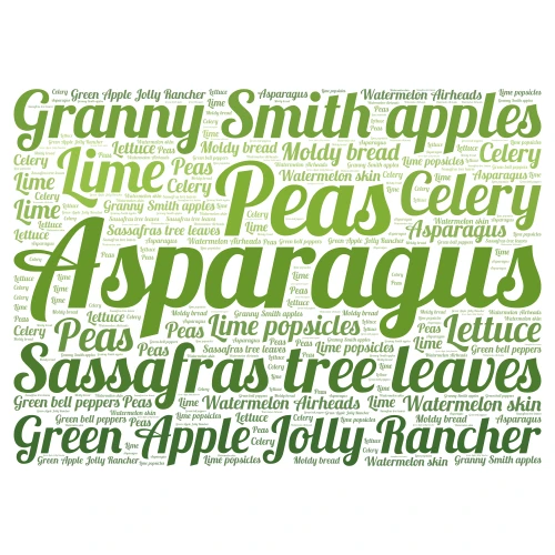 Green Foods word cloud art