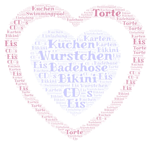 Geburtstag word cloud art