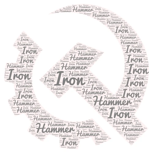 Iron Hammer word cloud art