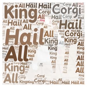 King Corgi word cloud art