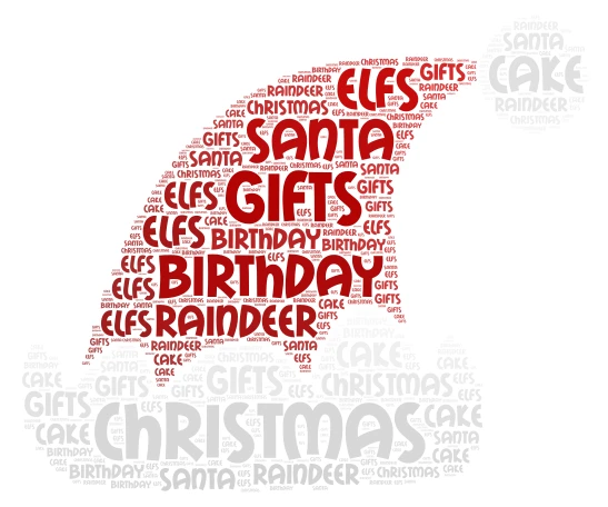 Christmas Birthday word cloud art