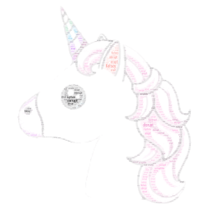 unicorn word cloud art