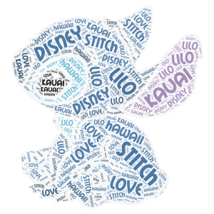 Stitch word cloud art