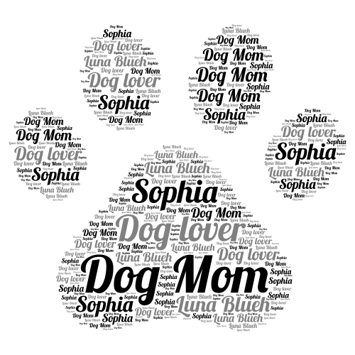 Dog Mom word cloud art