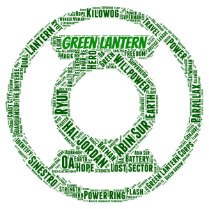 Green Lantern word cloud art