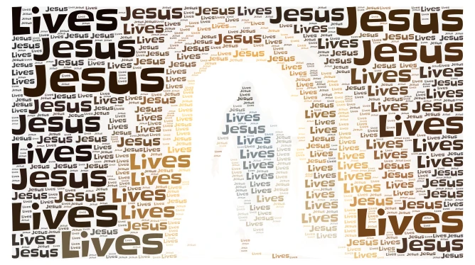 Jesus Lives!!! word cloud art