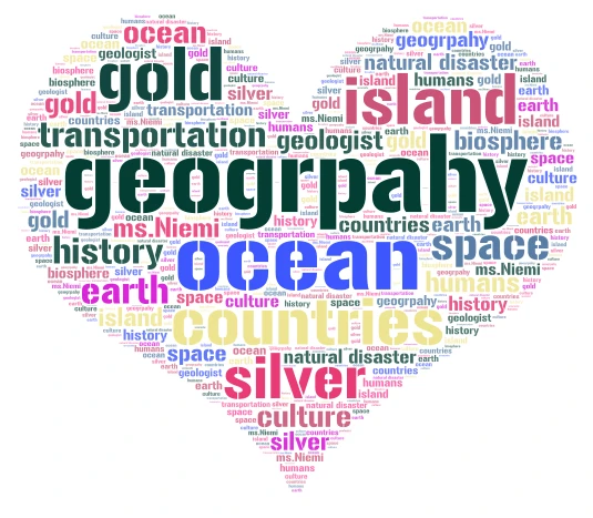 geogrpahy word cloud art