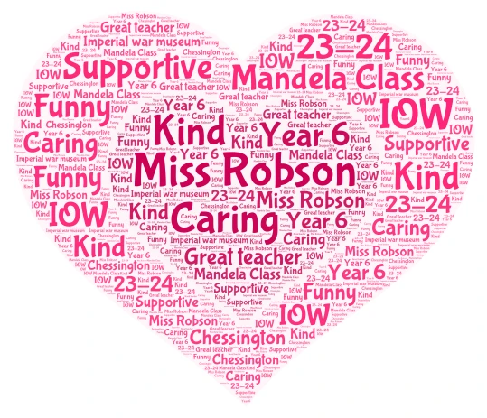 Miss Robson word cloud art