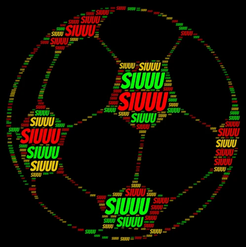 Siuuu Ronaldo Ball word cloud art