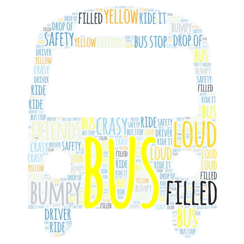 bus word cloud art