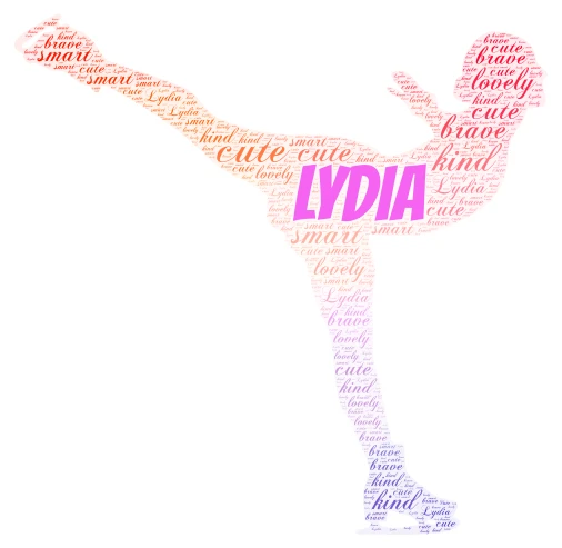 Lydia word cloud art