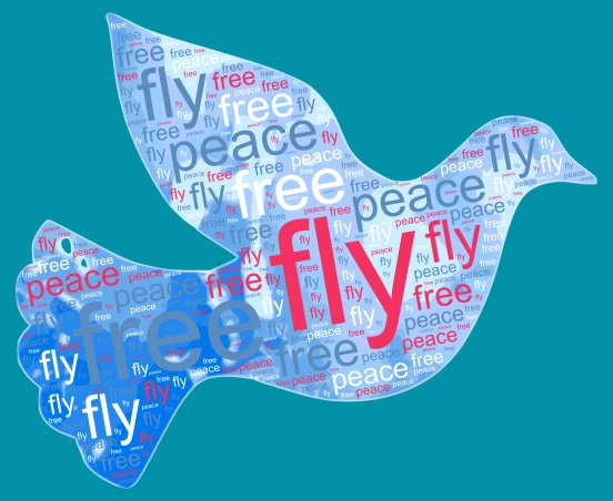 free bird word cloud art